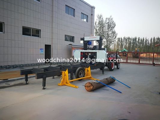 Diesel Log Bandsaw Mill Pabrik Kayu Seluler Penggergajian Pita Kayu Hidraulik Untuk Kayu
