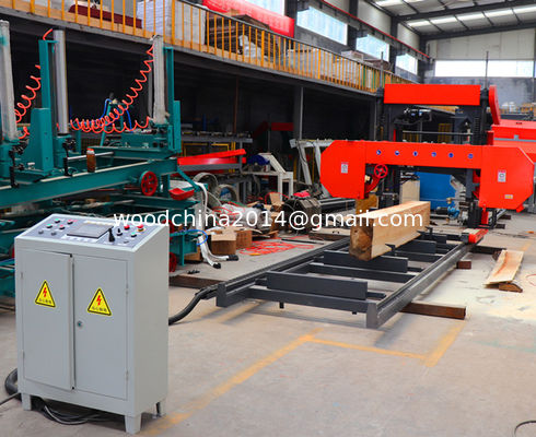 1000mm 1300mm Wood Portable Sawmill Electric Horizontal Bandsaw Band Saw Mill dengan pengumpanan inverter