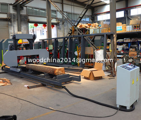 1000mm 1300mm Wood Portable Sawmill Electric Horizontal Bandsaw Band Saw Mill dengan pengumpanan inverter