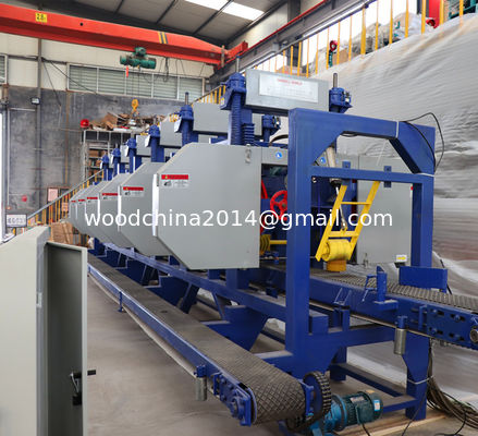 Multi Head Horizontal Resaw Bandsaw,Multi Blade Sawmill Machine 2 3 4 5 6 Kepala Horizontal Resaw Bandsaw