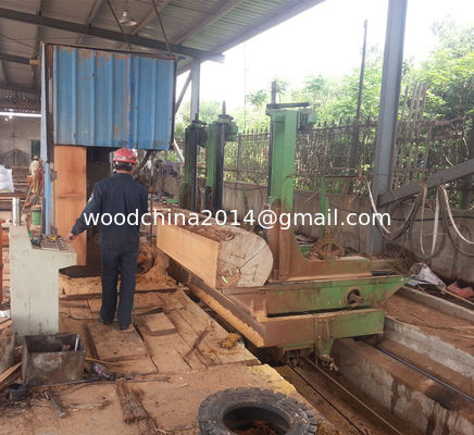 Mesin gergaji pengerjaan kayu Mesin gergaji pita vertikal dengan gerbong, gergaji pita CNC