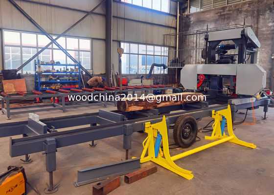 Horizontal Wood Bandsaw Portable Wood Band Saw Mill, Forest Mobile bandsaw