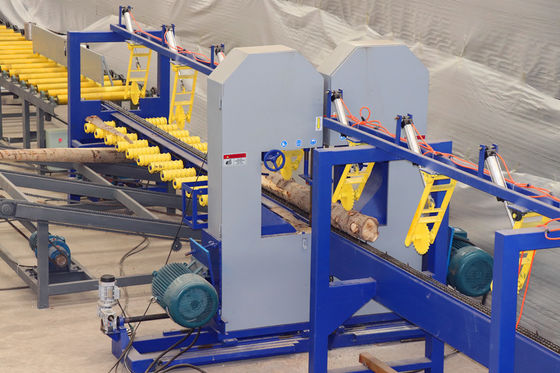 Otomatis Vertikal Twin Blade Saw Bandsaw Mill Mesin Untuk Mesin Woodworking Sawmill