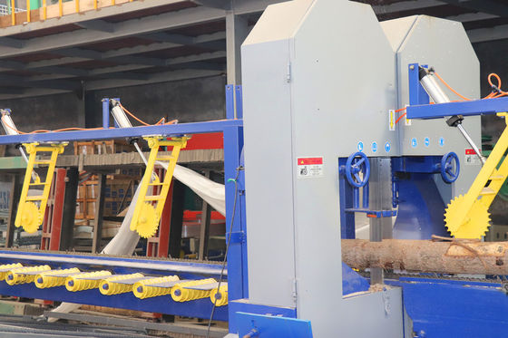 Dia 100mm-500mm Vertical Bandsaw Mill Twin Heads Band Saws Untuk Memotong Log